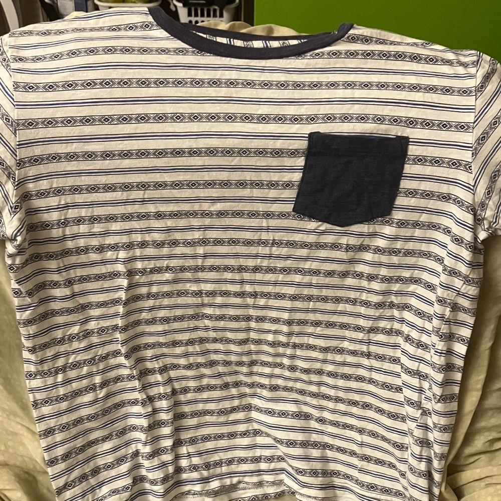 Carbon Blue and White Short Sleeve Tee